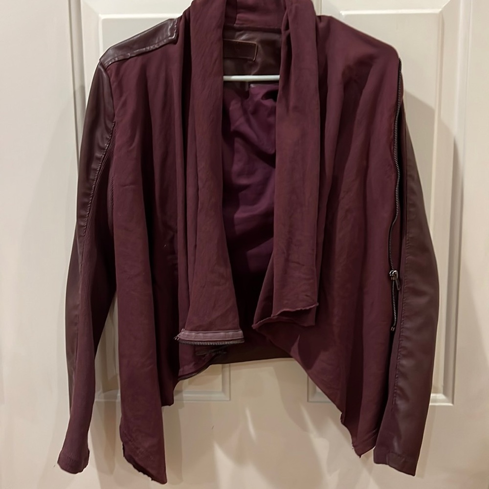 Blank NYC Leather Draped Jacket